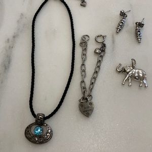 Juice Couture bracelet,Carolyn Lee necklace,earrings and elephant charm.
